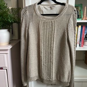 Lucky Brand Tan Shimmer Sweater